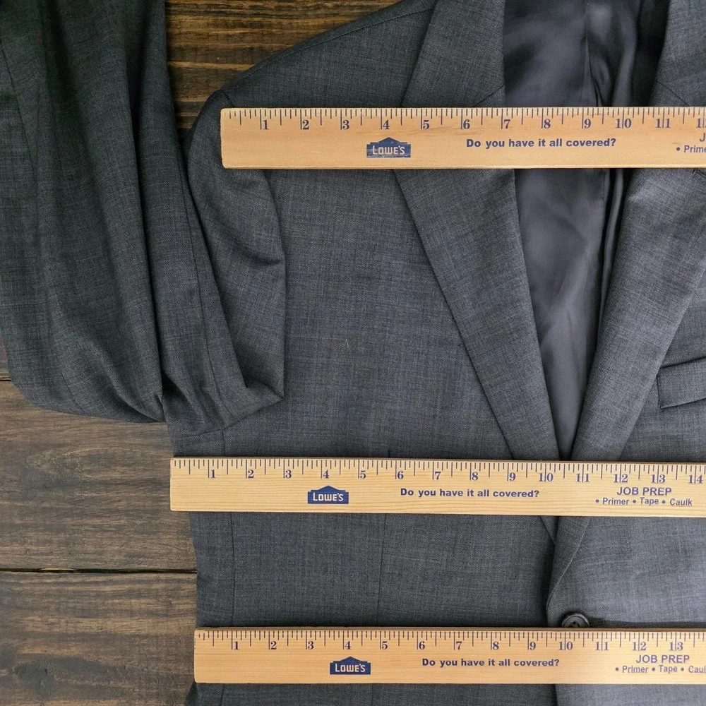 Lauren Ralph Lauren Men's Sport Coat‎ Blazer Two Button Gray Sharkskin Wool 40S